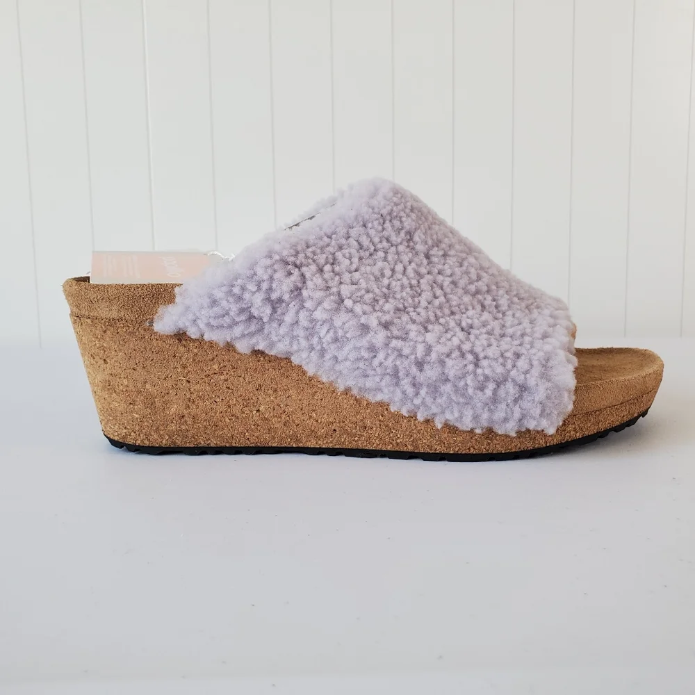 New BIRKENSTOCK Womens NAMIKA TEDDY WEDGE IN LILAC Size 11